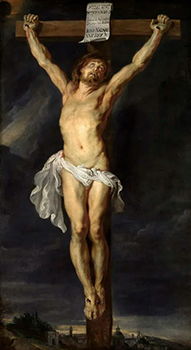 Питер Пауль Рубенс «Распятый Христос». 1610-1611. Холст, масло, 219х122 см. Конинклийк Музей (Антверпен).